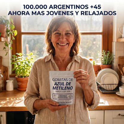 GOMITAS DE AZUL DE METILENO PARA EL ALIVIO DEL DOLOR ARTICULAR, NERVIOSO Y EL DESENFOQUE MENTAL
