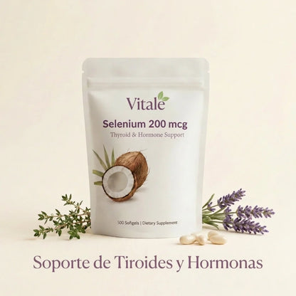Vitale Selenio 200 mcg — Apoyo para la tiroides y las hormonas