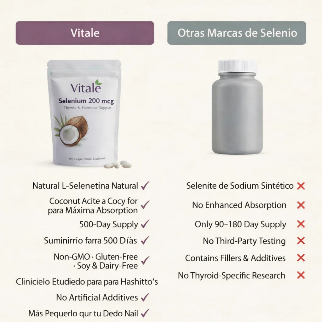 Vitale Selenio 200 mcg — Apoyo para la tiroides y las hormonas